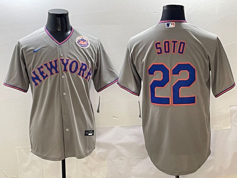 Men New York Mets #22 Soto Grey Second generation 2025 Nike MLB Jersey style 3